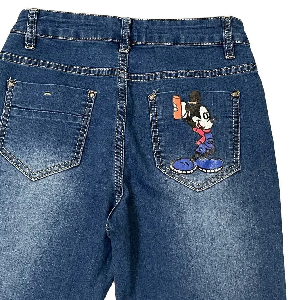 Love Chuti Youth Girls Mickey Mouse Jeans Size M